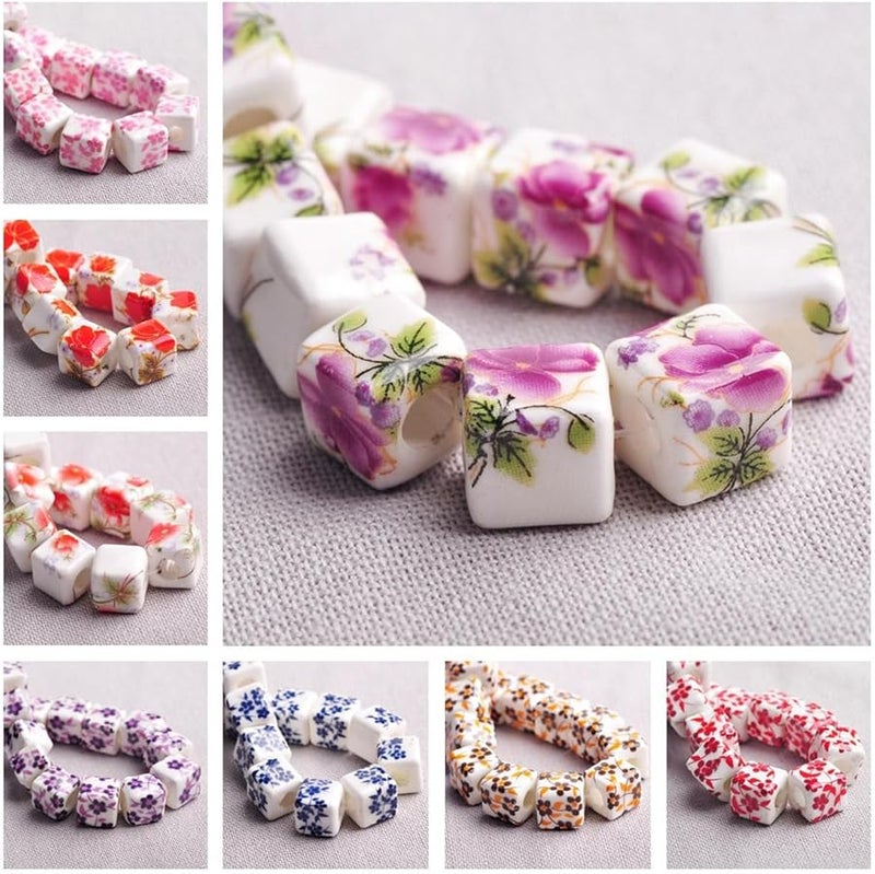 Chinoiserie Style Cube Spacer Beads And Charms For Jewelry Making Color A23 - Image 4